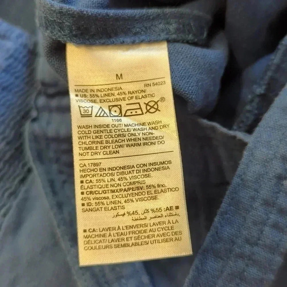 Old Navy Blue Romper Linen Blend size Medium - Picture 6 of 6